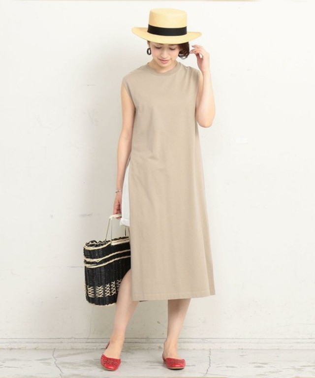 BY∴ コットンスリットノースリーブワンピース