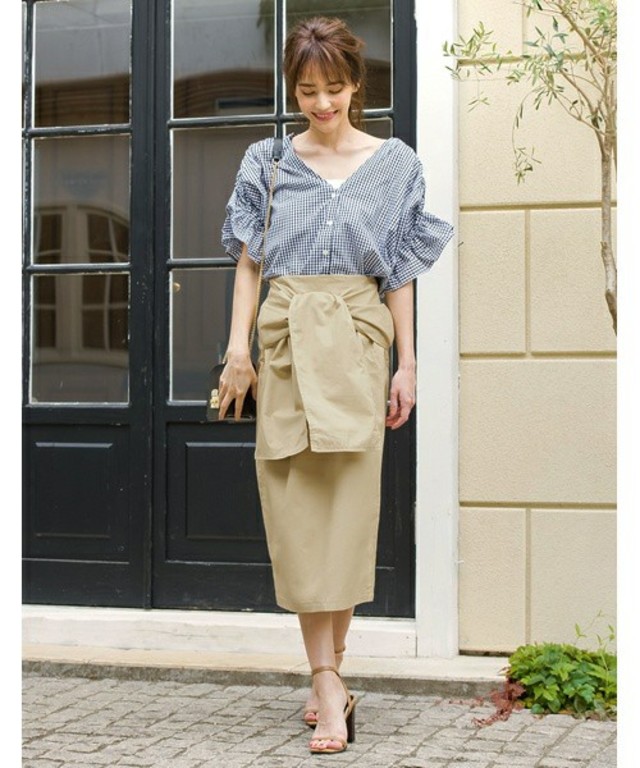 ウエストリボンセミタイトスカート