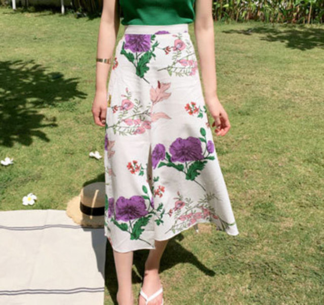 ケシの花スリットスカート