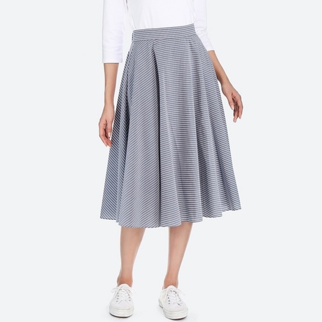 サーキュラースカート（ストライプ・丈標準73～77cm）