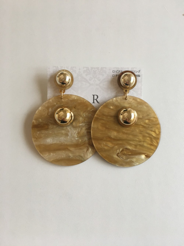 大振りマーブル( ベージュ・べっ甲カラー)