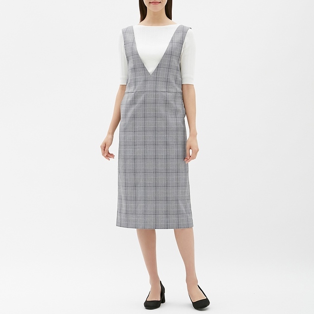 グレンチェックジャンパードレス