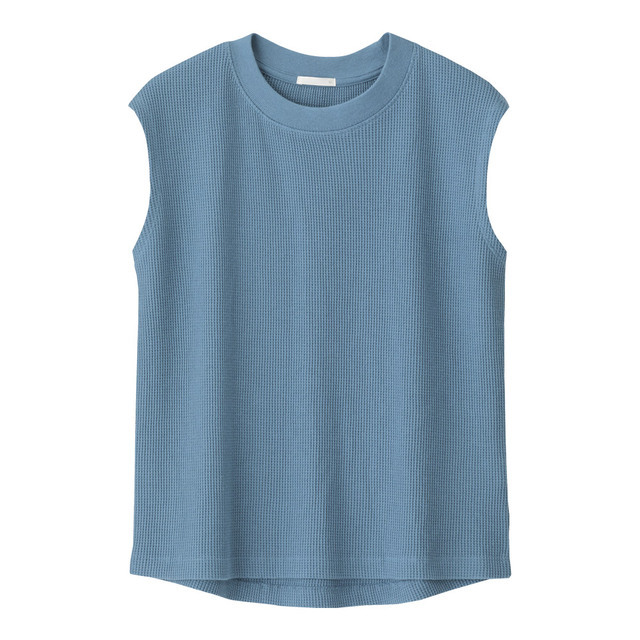 ワッフルスリーブレスT