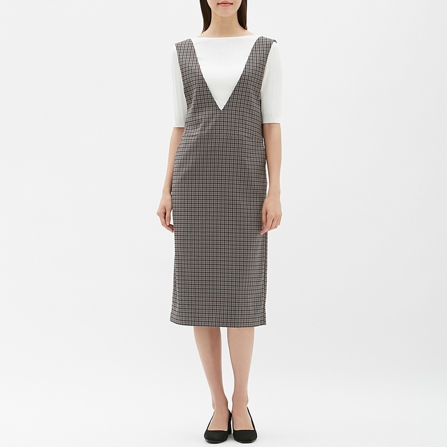 ガンクラブチェックジャンパードレス・ノースリーブWT