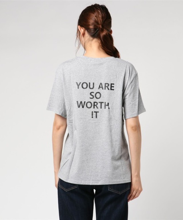 バックメッセージロゴTシャツ