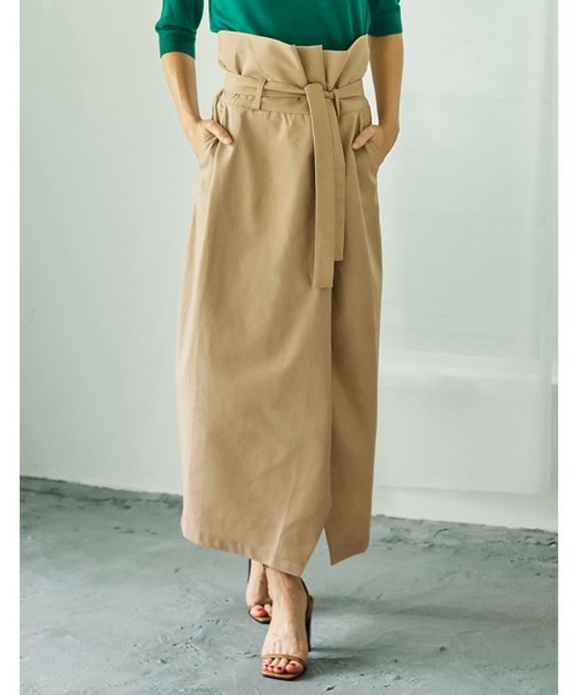 リネンライクタイトラップスカート