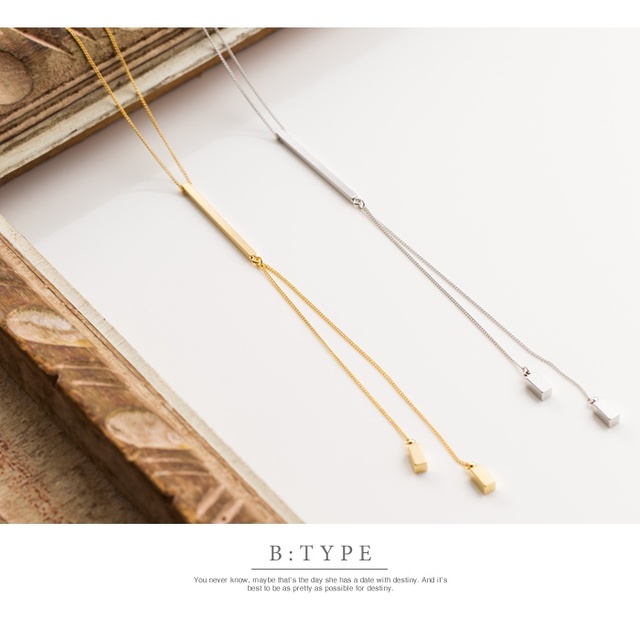 メタルバーY字ネックレス