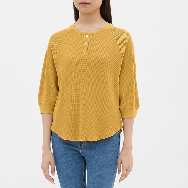 ワッフルヘンリーネックT