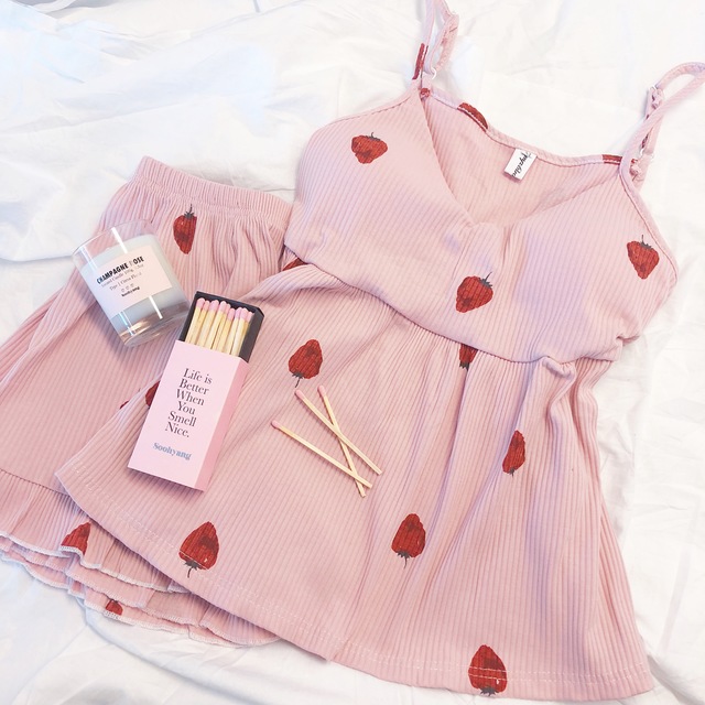 (Petit)Strawberry room wear set-up B297