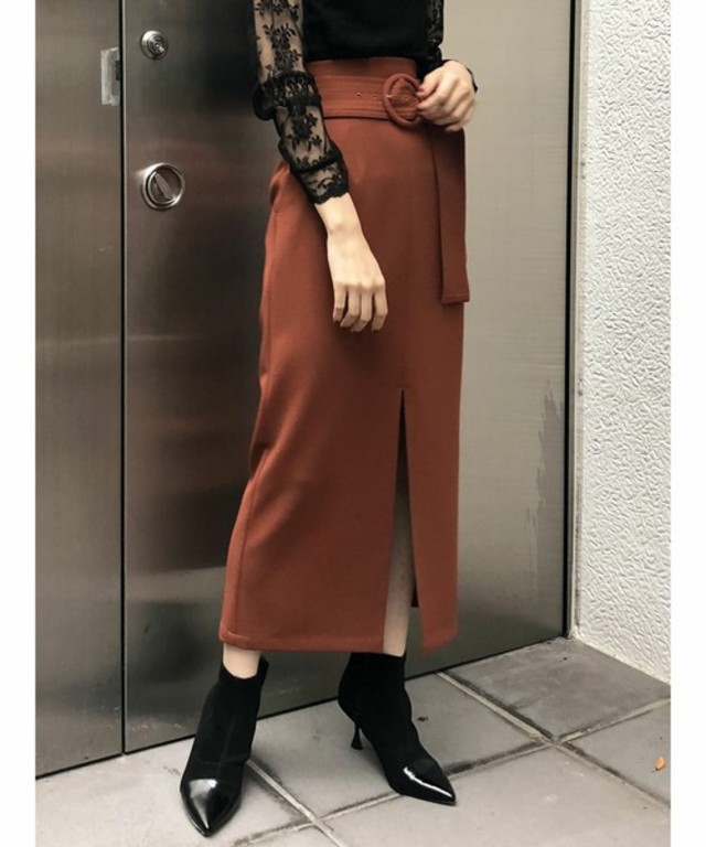 ベルテッドペンシルスカート(予約商品)