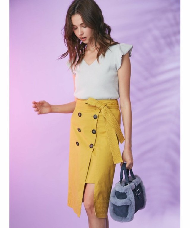 ラップ風トレンチスカート