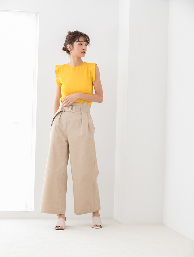 【インスタグラマーコラボ】ショルダーフリルサマーニット