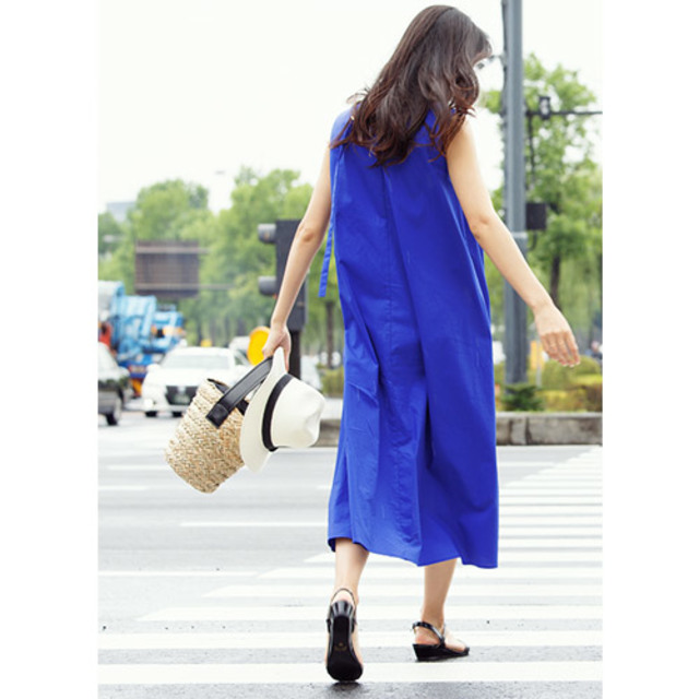 ノースリーブマキシワンピース