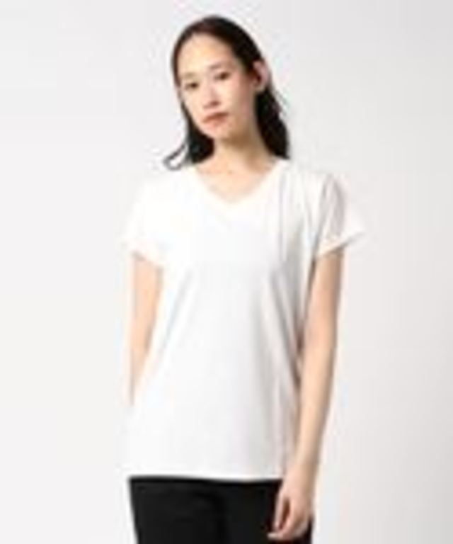 60新彊綿天竺フレンチスリーブVネックTEE