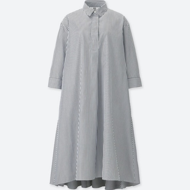 エクストラファインコットンAラインストライプワンピース