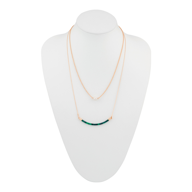 カラーバー&ミニパールネックレス