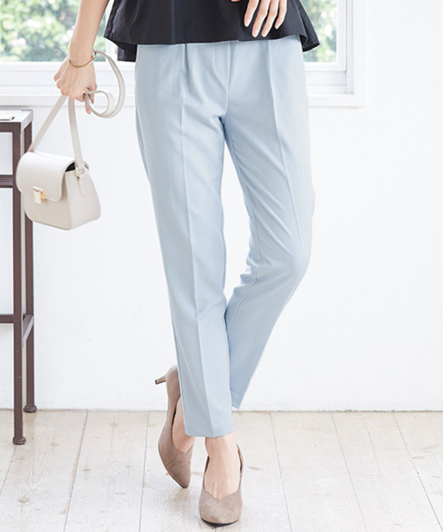 レーヨン混ストレートパンツ