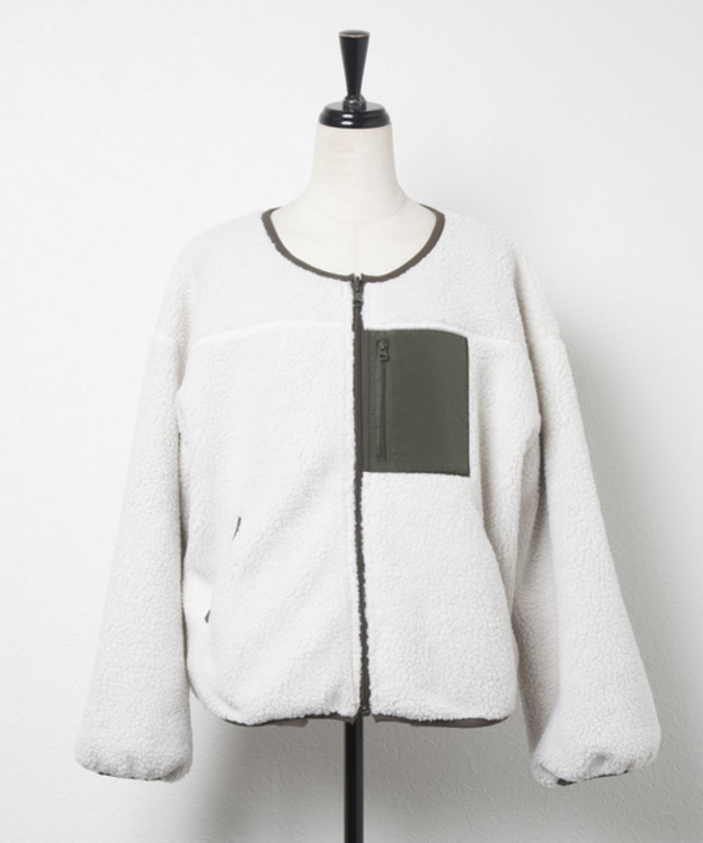 リバーシブルボアブルゾン