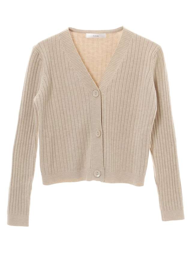 コンパクトリブニットカーディガン