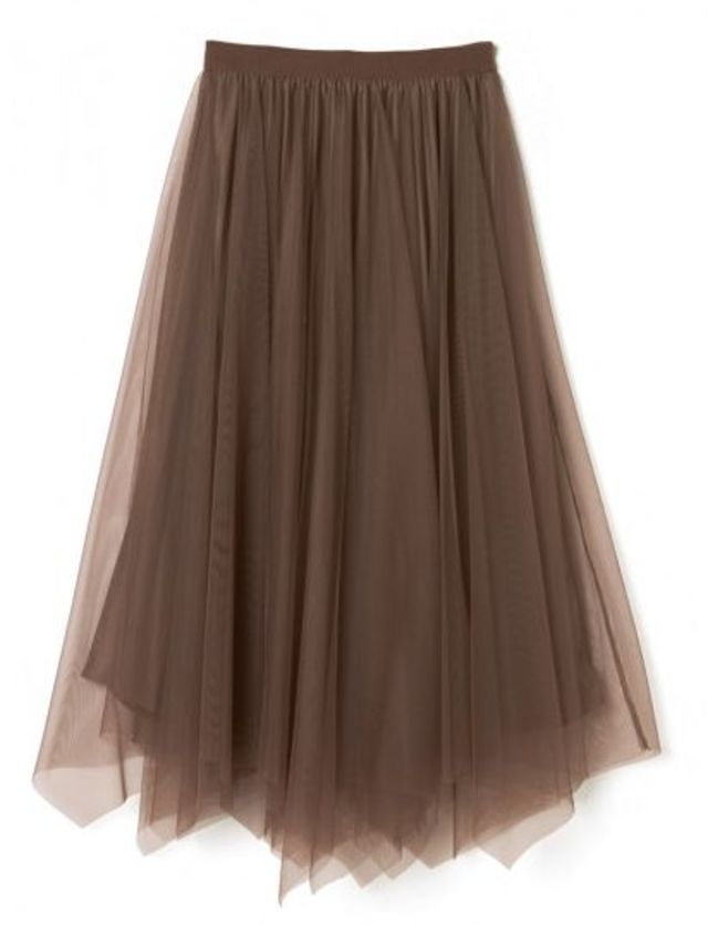 チュール×プリーツベロアリバーシブルスカート