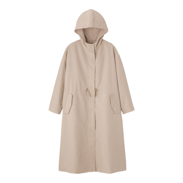 ドローストリングフーデッドコート