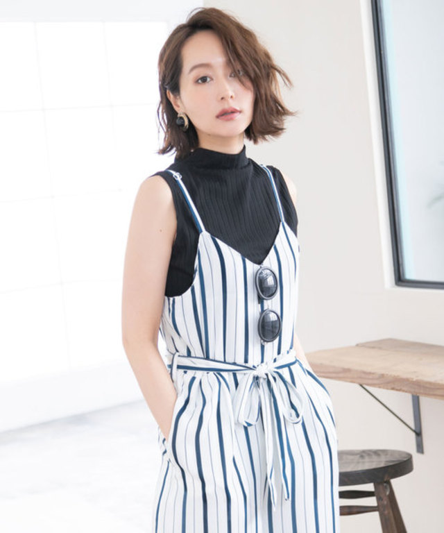 シフォンジョーゼットプリントキャミワイドパンツ