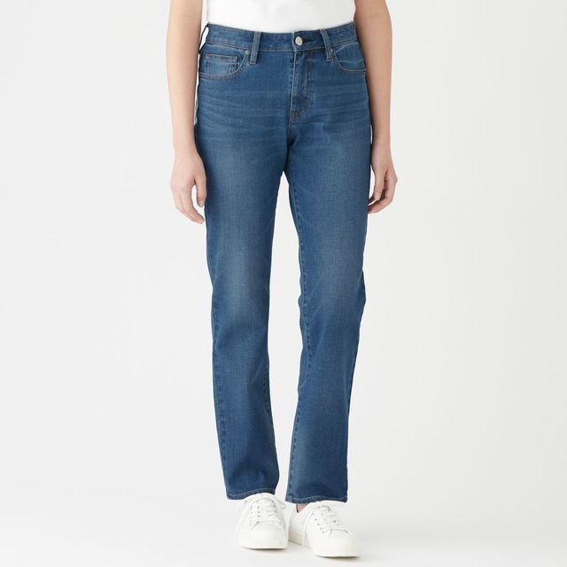 縦横ストレッチデニムボーイフィットパンツ　フルレングス