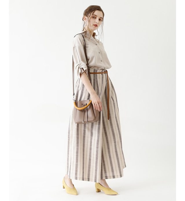 ストライプリラックスワイドパンツ
