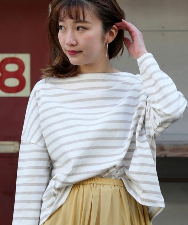 【WEB限定】ビッグシルエット バスクボーダーTEE