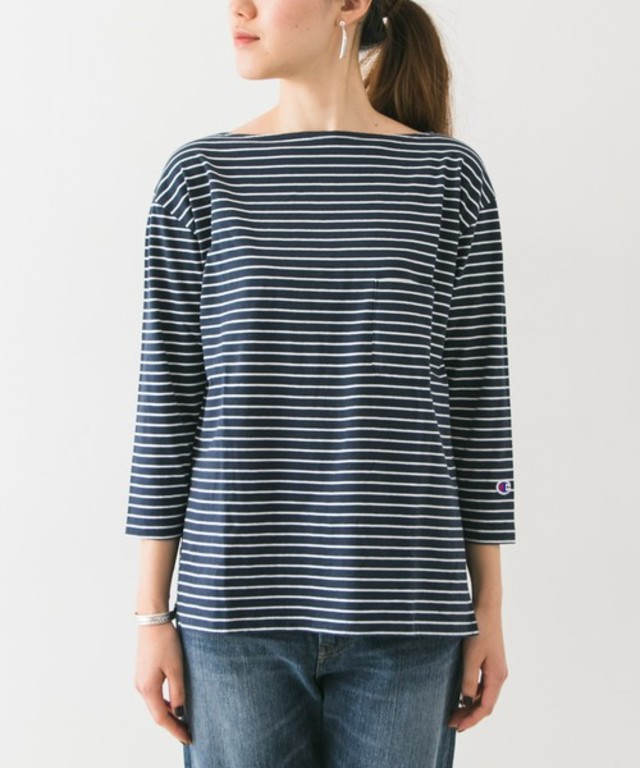 ウォッシュドボーダーカットソー