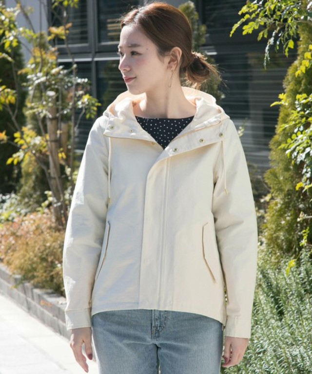 グログランナイロンフーデットパーカー