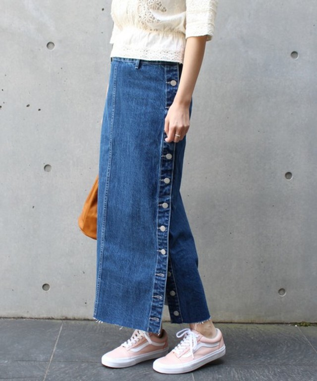 FRAMeWORK  CONEデニム サイドボタンスカート◆