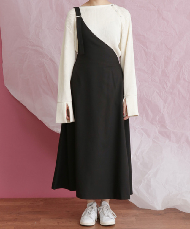 WEB限定 ワンショルダーサロペットスカート