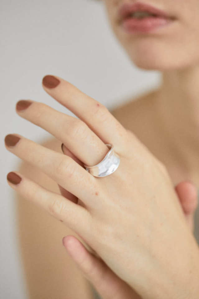 SILVER925 マットデントリング