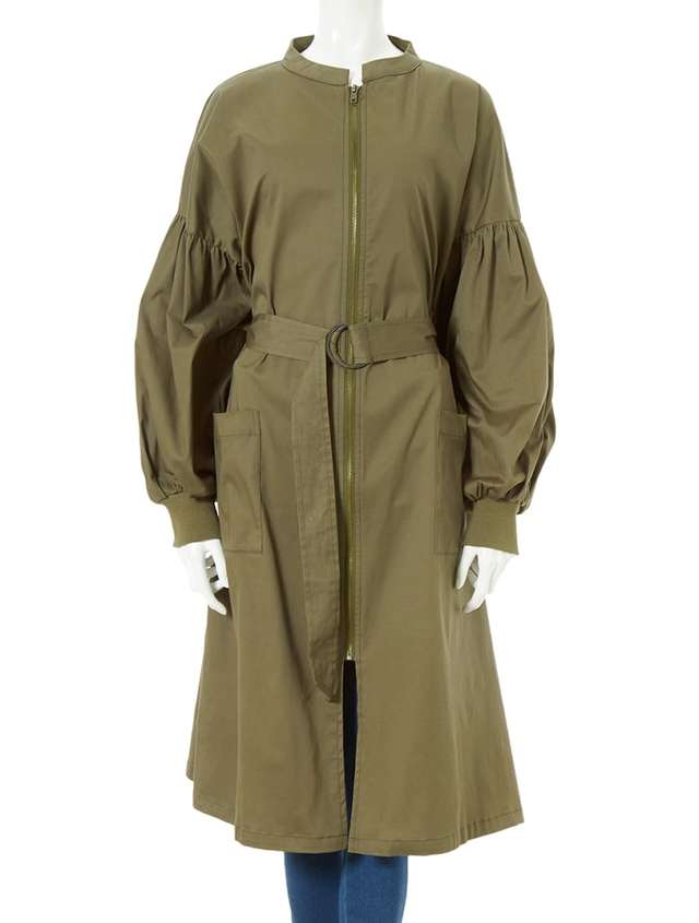 ボリュームスリーブロングブルゾン