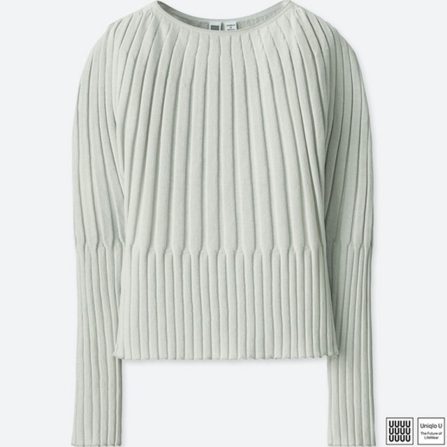 3Dリブバルーンクルーネックセーター