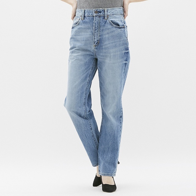 ハイウエストストレートジーンズ