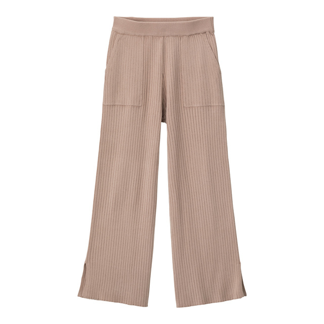 ワイドリブニットパンツ