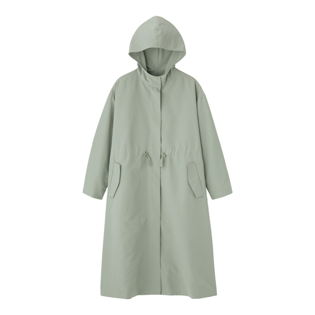 ドローストリングフーデッドコート