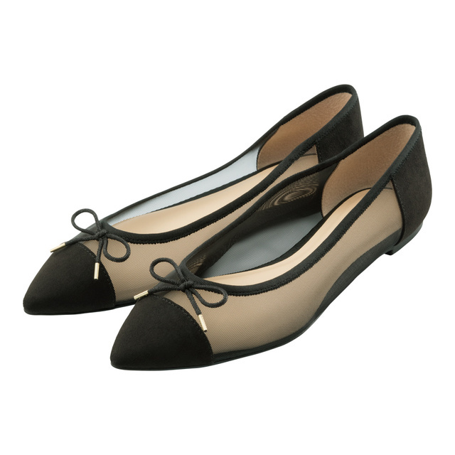 チュールレースフラットシューズ