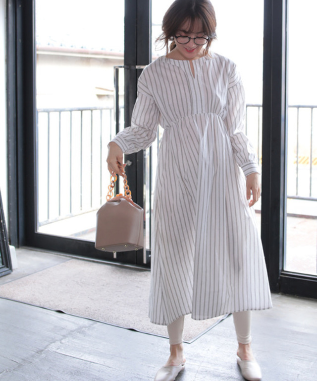 マルチストライプワンピース