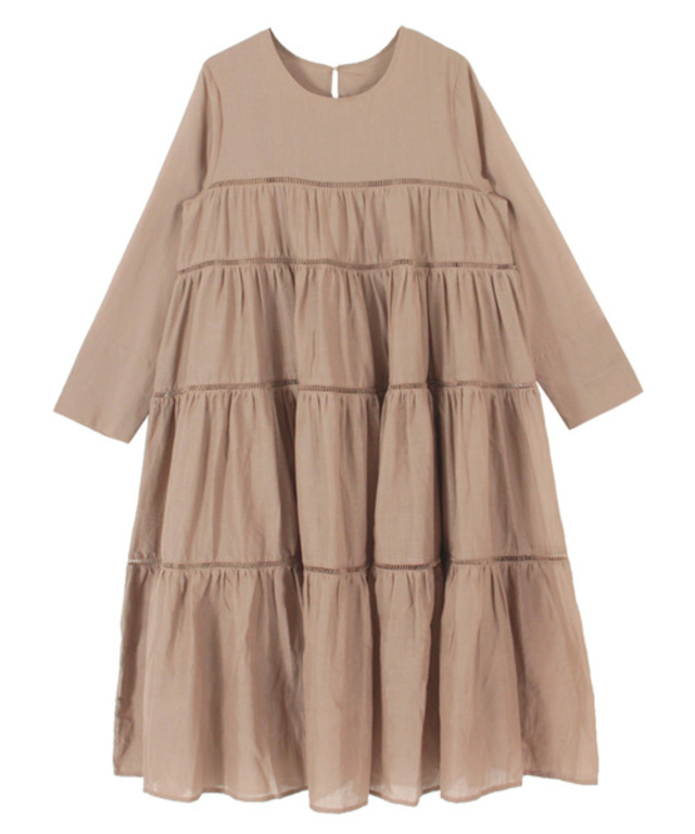 長袖ティアードワンピース