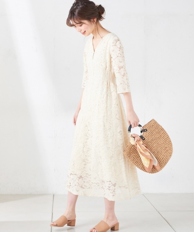 フラワーレースレディワンピース