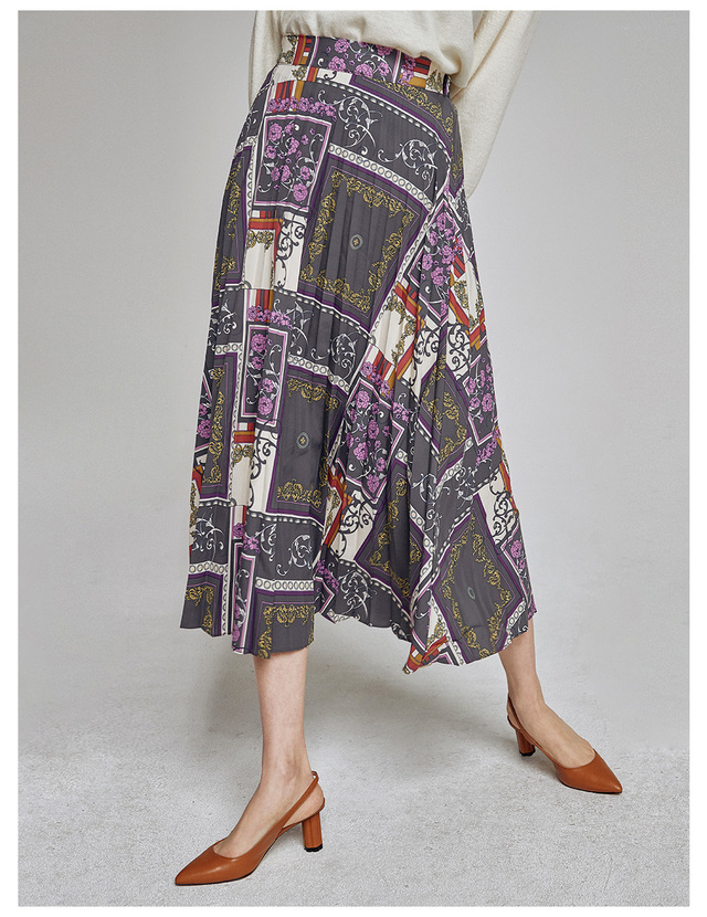 ミックスパターンプリーツスカート