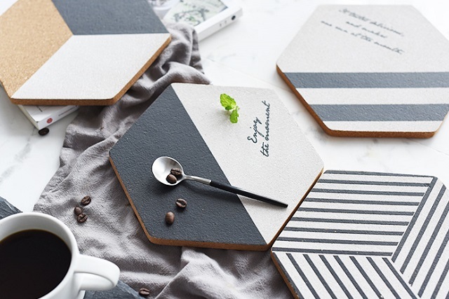 hexagon コルク 鍋敷き 六角形