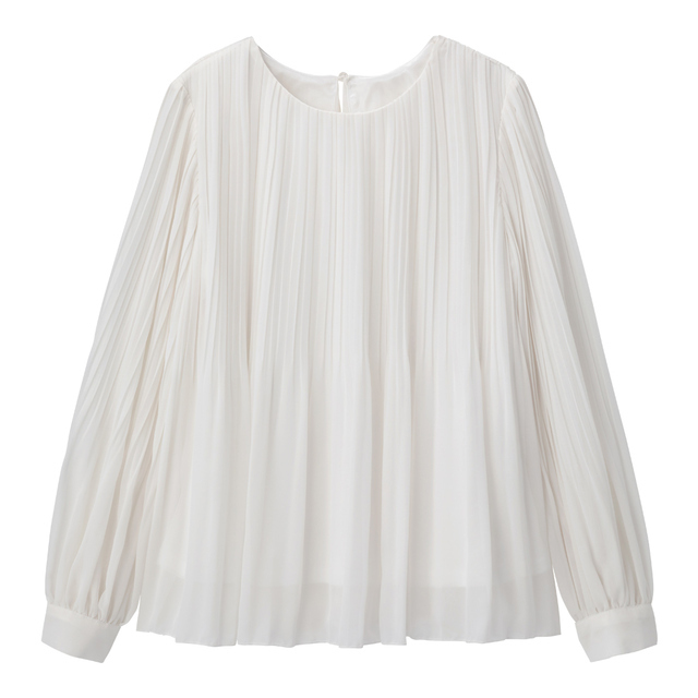 プリーツブラウス(長袖)