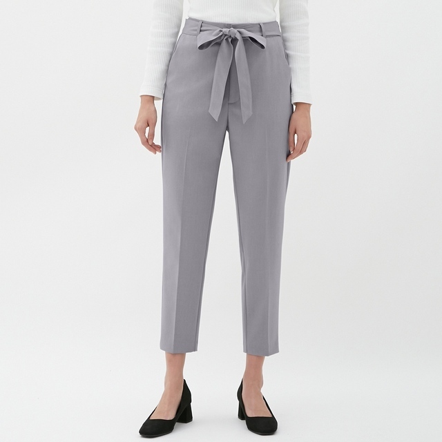 ウエストリボンテーパードパンツ