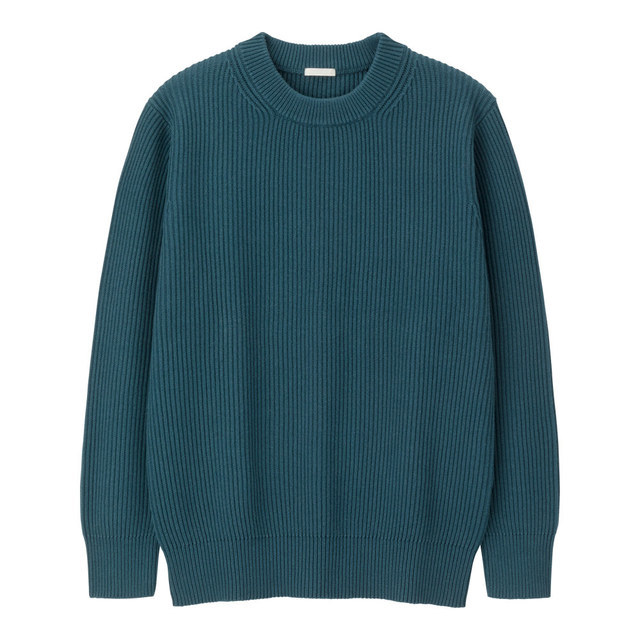 コットンアゼクルーネックセーター(長袖)