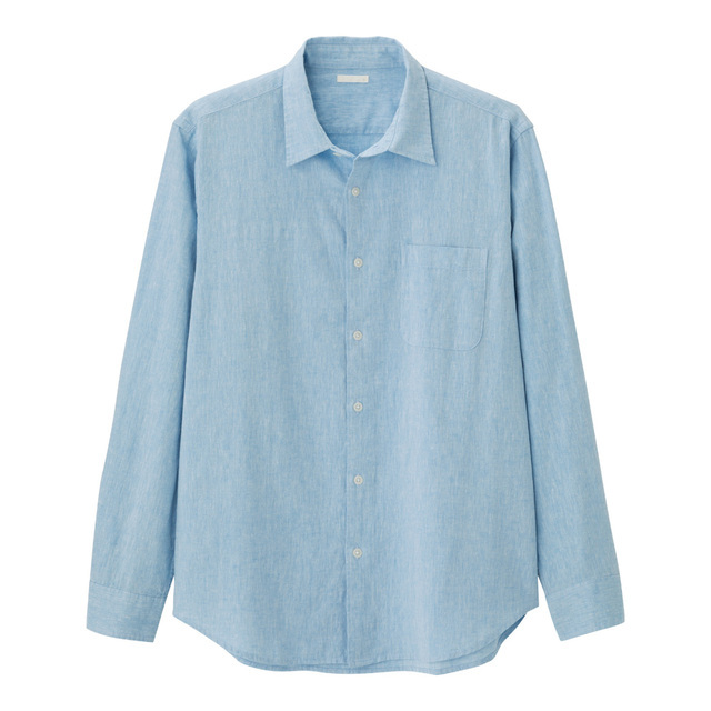 リネンブレンドシャツ(長袖)