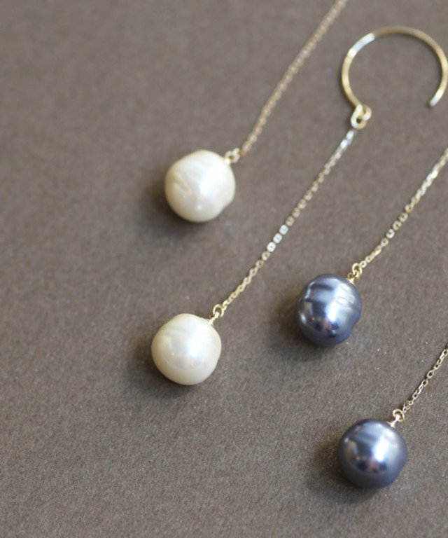 バロックパールロングピアス